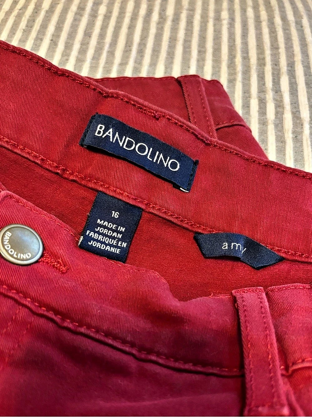 Bandolino Amy Modern Straight Leg Pants Straight Leg Jeans in Red - Picture 2 of 2